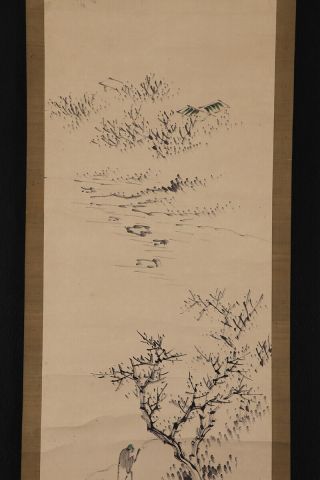 JAPANESE HANGING SCROLL ART Painting Sansui Landscape Asian antique E7288 4