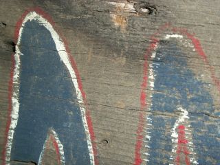 Old Primitive Folk Art AMERICA Sign Painted on Wood Board 2