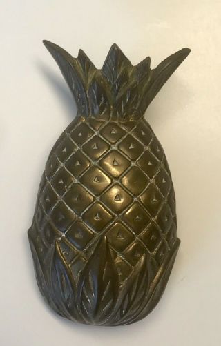 Vintage Brass Pineapple Door Knocker 6 " Heavy Welcome Patinavintage Br