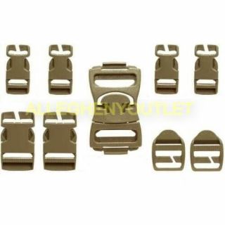 Usgi Molle Ii Itw Nexus 16 Piece Fastex Quick Release Buckle Repair Kit Tan Nib