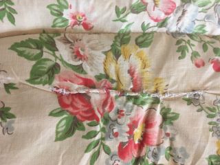 Cute Floral Vintage Eiderdown Quilt Bedcover Bright Colours Size small 7
