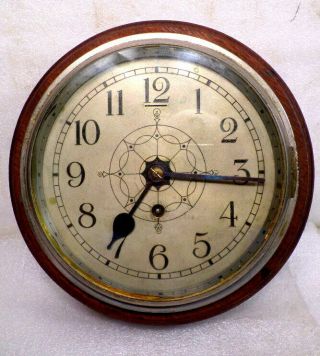 English 8 Day Ship Clock With Designed Dial - - Signed R&s On Movement