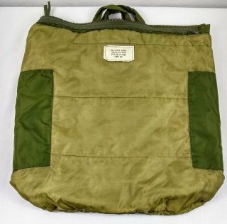 Vintage 1983 US (OG) Olive Green Nylon FLYERS HELMET BAG Military CAMEO INC. 3