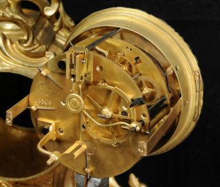 Antique French Gilt Bronze Rococo Clock by Louis Japy C1880 12