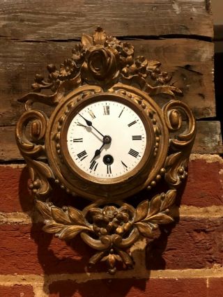 Late 19th Century Gilt Metal And Enamel French Cartel Clock