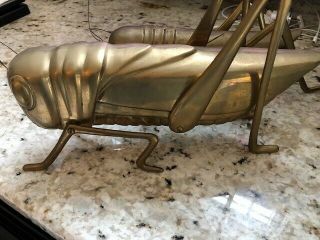 Solid Brass Mid - Century Rare X - Large Hearth Cricket - Vintage See Desc