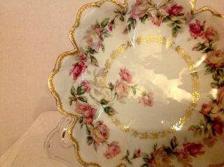 Antique Vintage Limoges Haviland & Co Dropped Rose Scalloped Bowl 1876 - 1930 5