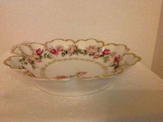 Antique Vintage Limoges Haviland & Co Dropped Rose Scalloped Bowl 1876 - 1930 6