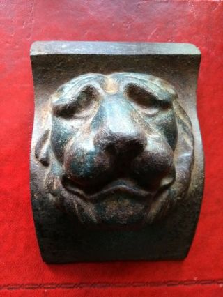 Antique Reclaimed Cast Iron Lions Head Gutter Bracket.