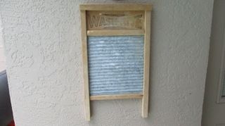 Vintage National Washboard No 28 Old Fashioned Metal & Wood Washboard USA 2