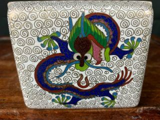 19th/20th C.  Chinese Cloisonné Dragon Rectangular Box And Fitted Cover 7