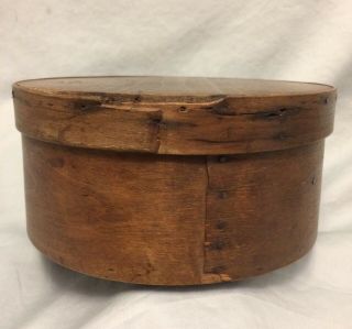 Antique Primitive Round Bentwood Pantry Cheese Box Wood Shenandoah Valley 3