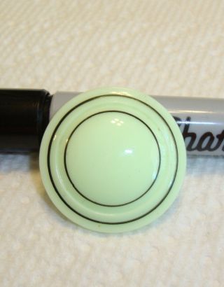 Antique Uranium Glass Button 1 1/8 "