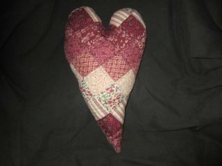 Primitive Quilted Heart - Large - Barn Red - 30a