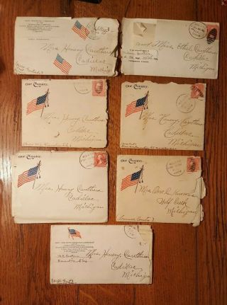 Spanish American War 1898 Seven Letters Co.  H 32nd Regt