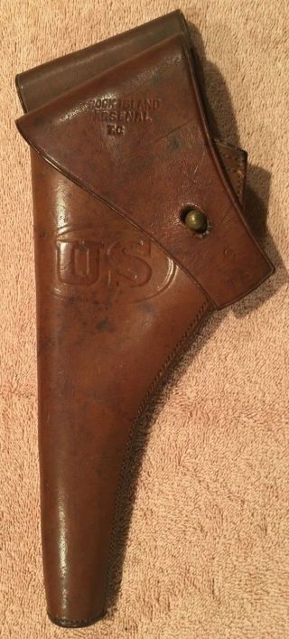 Us.  38 Cal Double Action 3rd Type Brown Leather Rock Island Arsenal Holster Da
