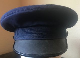 Vintage Usaf Us Air Force Military Blue Coat & Visor Officer Hat Cap