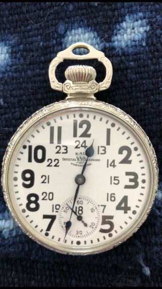 16s 21 Jewel Ball Railroad Special Pocket Watch.  White Gf Case Gorgeous