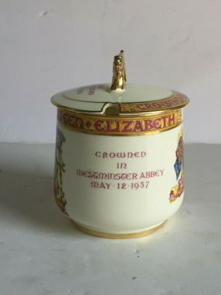 PARAGON China King George VI and Queen Elizabeth 1937 Coronation JAM POT Jar 2