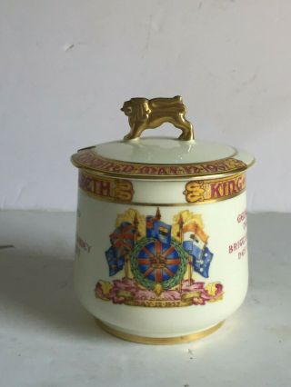 PARAGON China King George VI and Queen Elizabeth 1937 Coronation JAM POT Jar 3