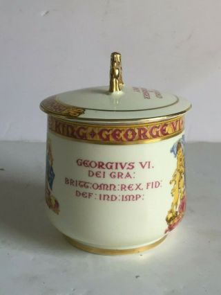 PARAGON China King George VI and Queen Elizabeth 1937 Coronation JAM POT Jar 4