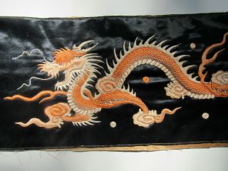 Antique Chinese Japanese Embroidered Silk Textile Servant Butler Call Bell Pull 4