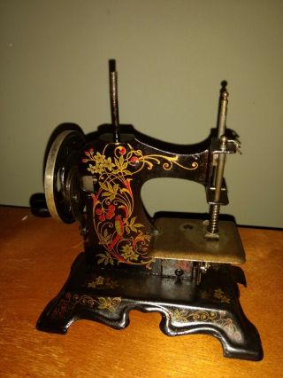 German Made Casige Vines & Berries Toy Sewing Machine Vintage Antique