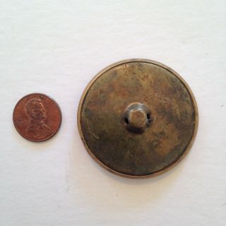 Antique Brass Metal Button With Rooster 2