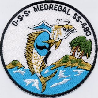 Uss Medregal Ss 480 - Fish Jumping From Water Bc Patch Cat No B775