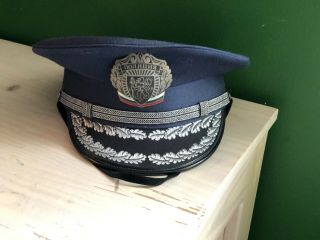 Bulgaria Bulgarian Police Uniform Visor Hat & Cockade Badge 1990’s