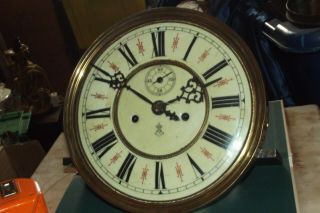 Antique Gustav Becker Double Weighted Wall Clock Movement 2