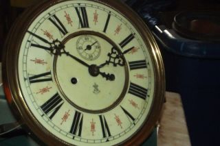 Antique Gustav Becker Double Weighted Wall Clock Movement 3