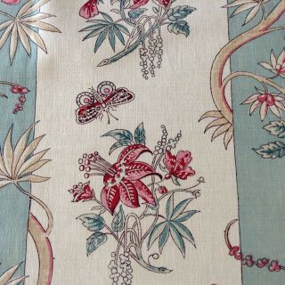 Gorgeous antique French block printed cotton/ linen Indienne type design 5