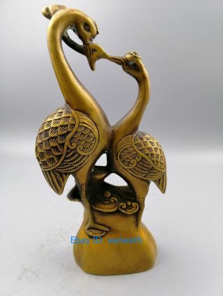 Chinese Hand Craft Old Tibetan Brass Sculpture (crane) Sculpture Statue