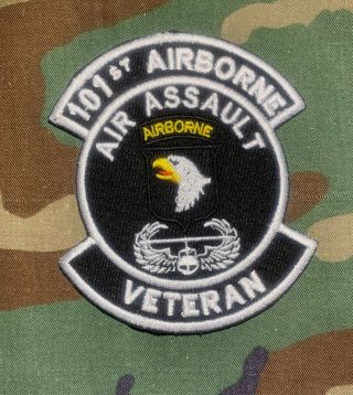 Us Army Color 101st Airborne Air Assault Veteran Patch 4 " (b262)