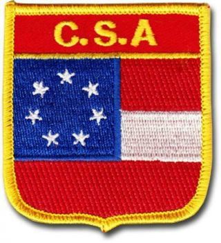 Csa Flag Iron On Patch - Hat Jacket Badge Civil War Rebel Confederacy Stars Bars