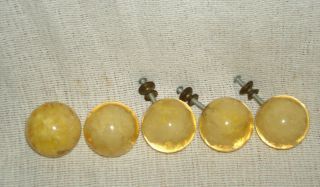 5 Vintage Ruth Richmond Weiser Lucite Drawer Pull Knobs SNOWBALL 2