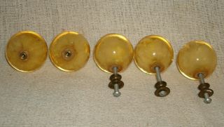 5 Vintage Ruth Richmond Weiser Lucite Drawer Pull Knobs SNOWBALL 3