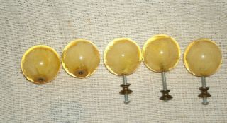 5 Vintage Ruth Richmond Weiser Lucite Drawer Pull Knobs SNOWBALL 4