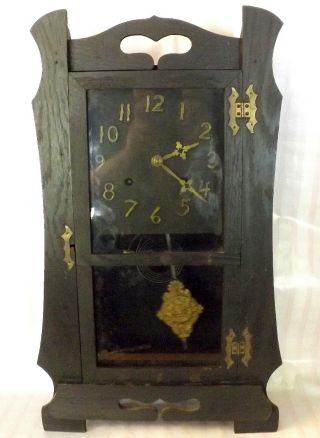 C.  1915 Haven Arts And Crafts 8 Day Chiming Mission Mantle Clock No.  51