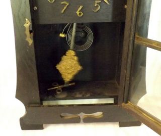 C.  1915 HAVEN ARTS AND CRAFTS 8 DAY CHIMING MISSION MANTLE CLOCK NO.  51 6
