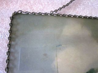 Antique REMEMBER THE MAINE Reverse Glass Painting Signed Chain Frame 4