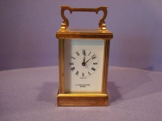 Fema London,  Brass Carriage Clock,  11 Jewel Retailed By A Chillcott Bristol