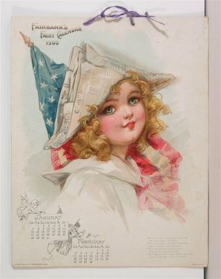 1900 Fairbanks Fairy Soap Six Page Chromolithograph Calendar By Maud Humphrey