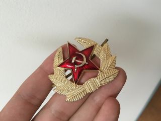 Soviet Officers Ushanka Cap Badge // Ussr Russian Hammer Sickle Hat Pin