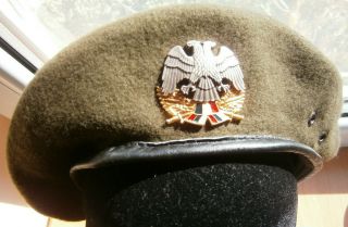 Serbia Army Hat Cap With Badge Officer Beret 1999 Kosovo War Military Yugoslavia