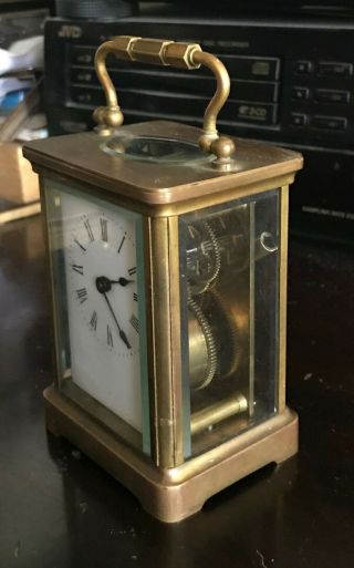R & Co.  Antique 19th Century French Brass Carriage Clock Key but Not Running 4