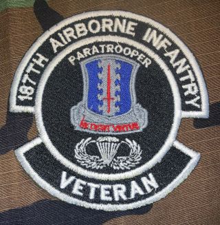 Us Army Color 187th Airborne Infantry Veteran Patch 4 " (b264)