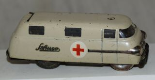 Vintage Schuco No.  3043 Varianto Sani Ambulance - Tin Windup Toy - Germany