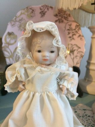 Sweet Antique German Porcelain Bisque Baby “Little Bo Peep” and her Pet Sheep. 5